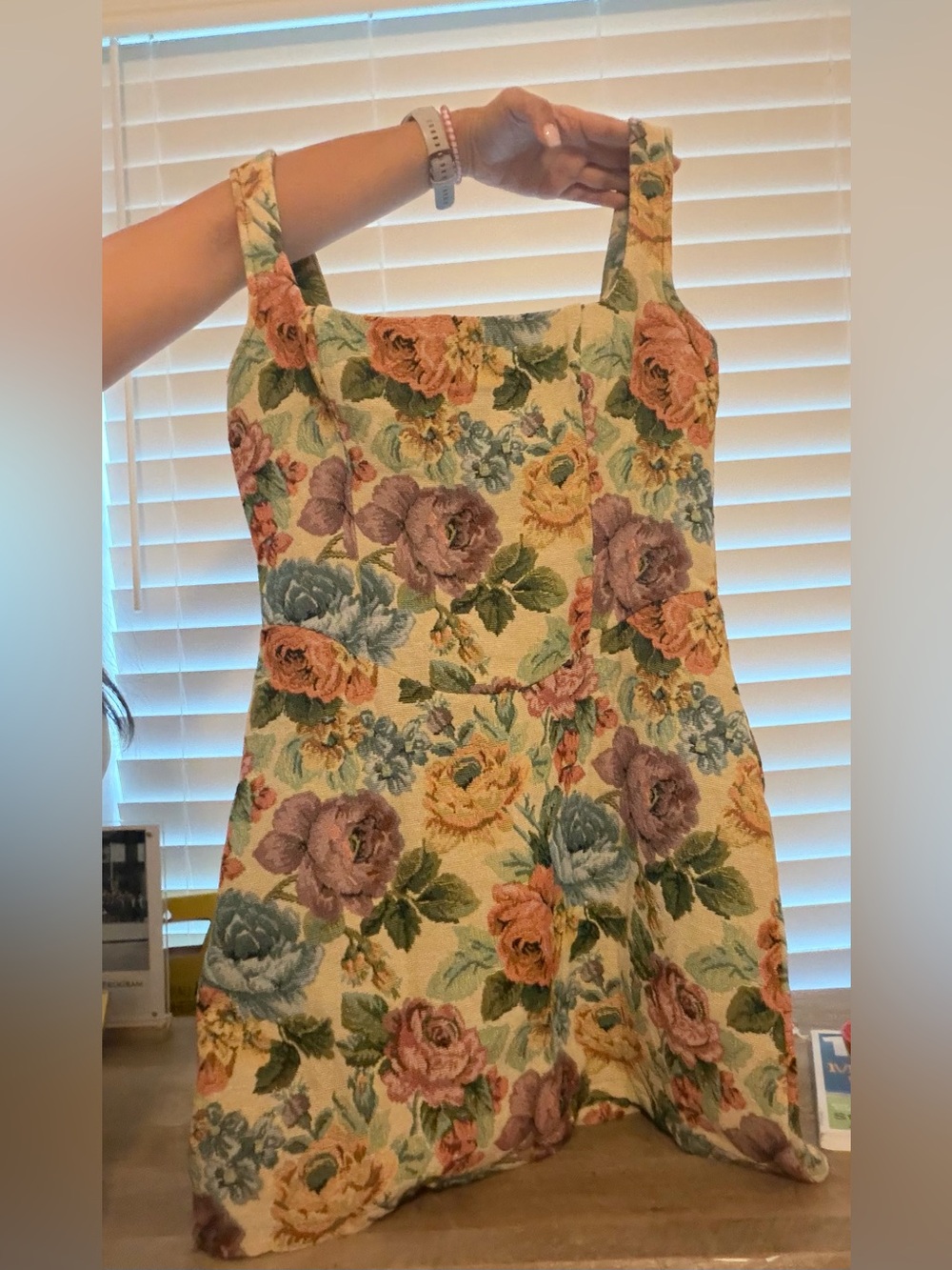 Floral Bouquet Tapestry Sundress in Multi-Color